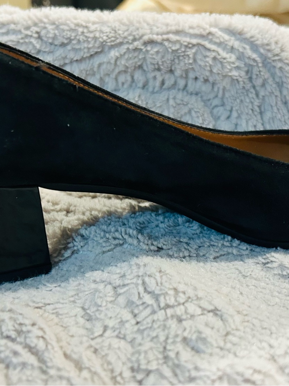Bronzin Made in Italy Black Suede Leather Block Heel Pumps EU 39.5 - Picture 6 of 9
